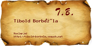 Tibold Borbála névjegykártya